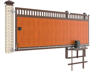 Откатные ворота Дорхан SLG-A с решеткой, 7100х1600