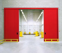 Противопожарные откатные двустворчатые ворота размера 2600х3000